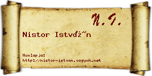 Nistor István névjegykártya